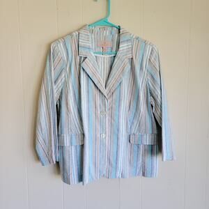Laurie Felt Striped Buttok Front Suit Jacket